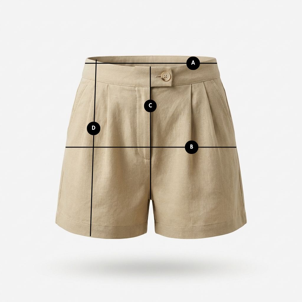 BEIGE LINEN SHORTS - DEMETER packshot