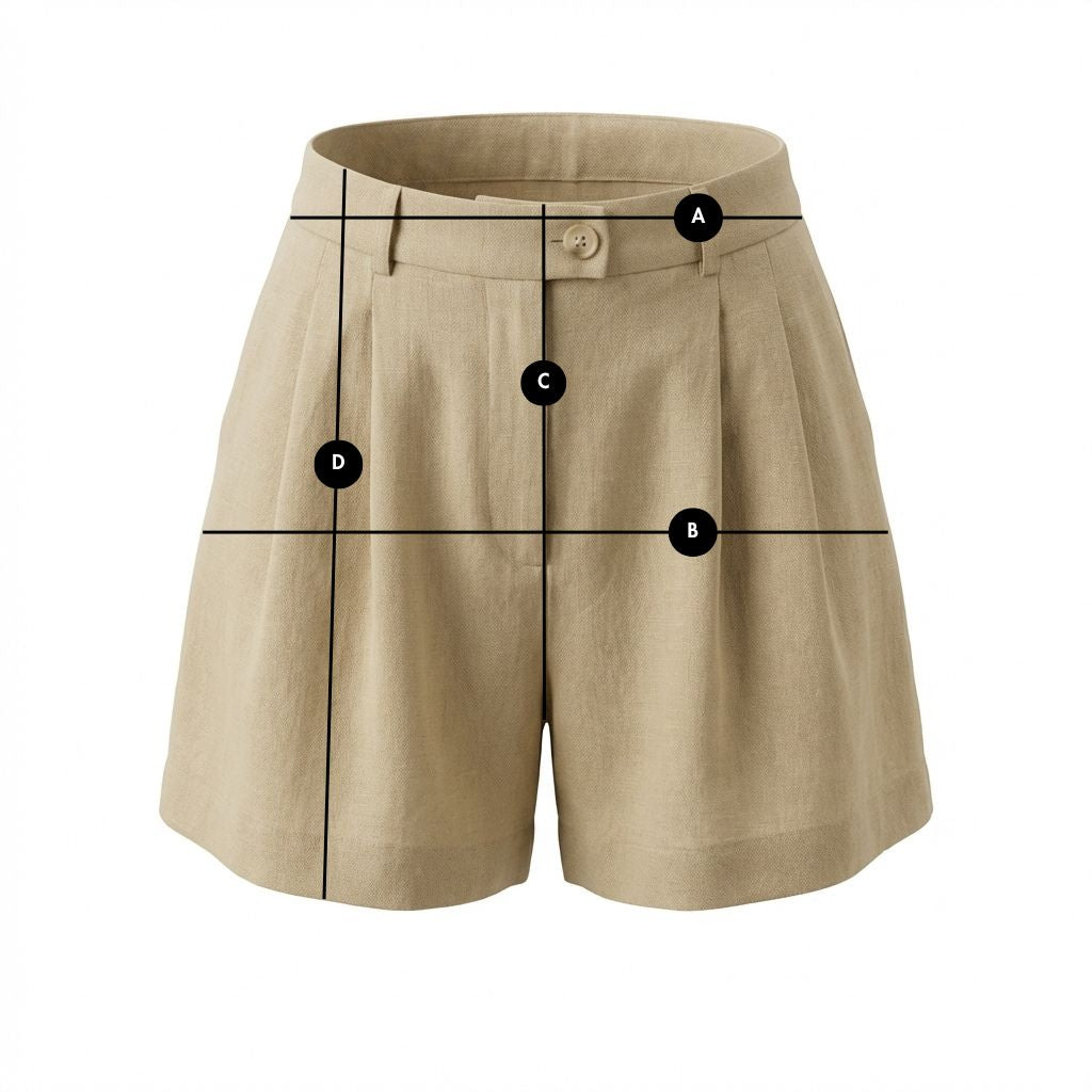 BEIGE LINEN SHORTS - HESTIA packshot