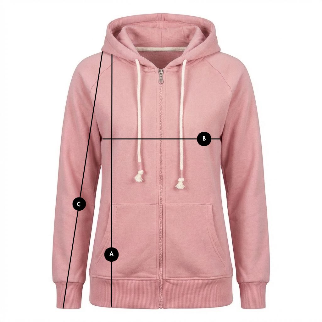 LIGHT PINK ZIP-UP HOODIE - ARINA packshot