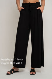 WOMEN'S VISCOSE TROUSERS BLACK - ELYSIA