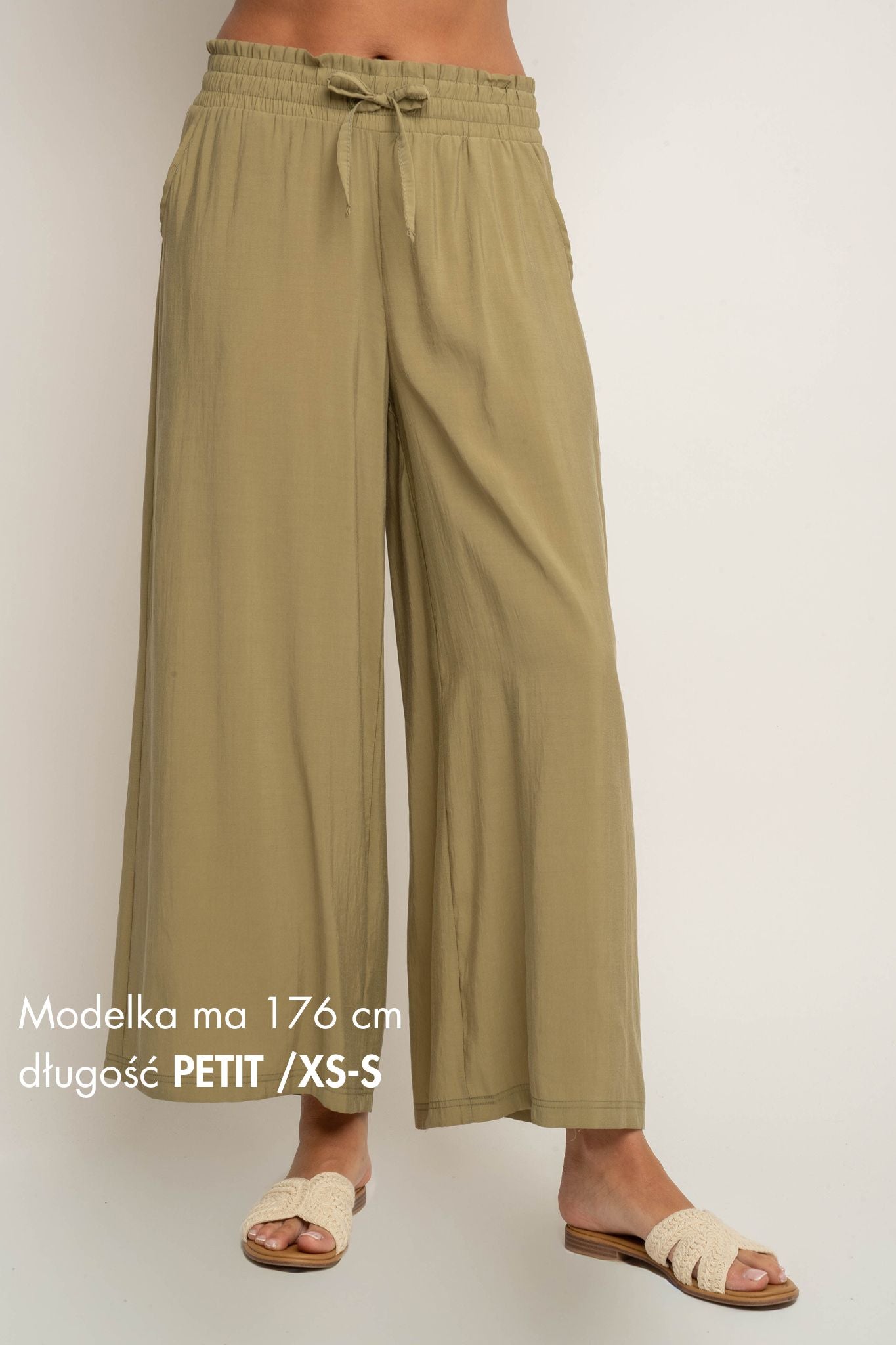 DAMSKIE SPODNIE Z MODALU ZIELONE - KYMA