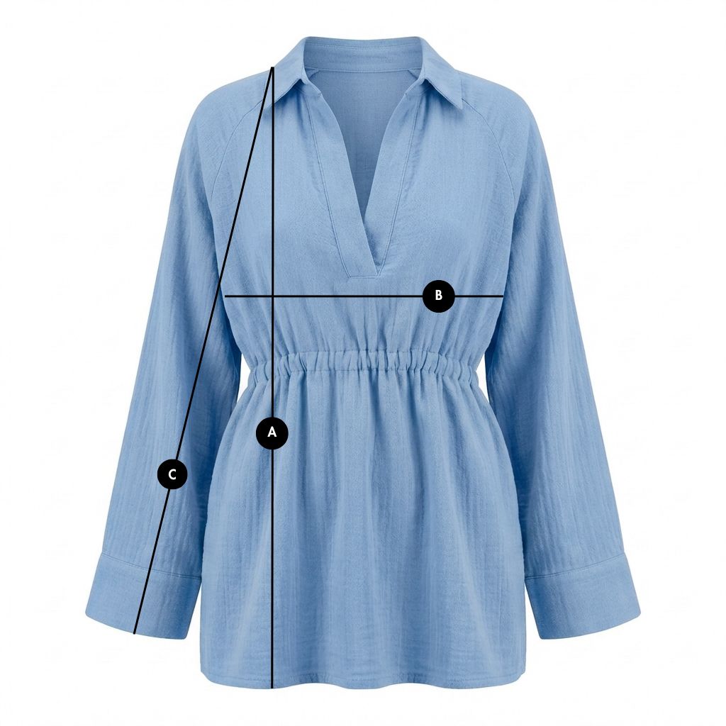 WOMEN'S BLUE MUSLIN SHIRT WITH STRING - AGLAJA packshot