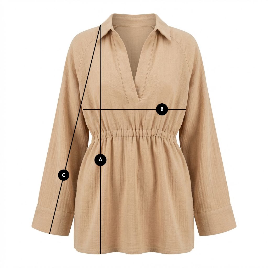 WOMEN'S MUSLIN SHIRT WITH STRING BEIGE - AGLAJA packshot