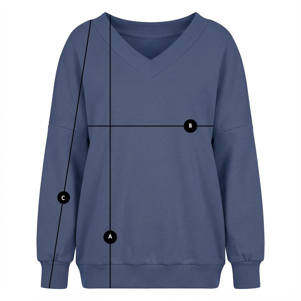 BLUZA Z DEKOLTEM OVERSIZE GRANATOWA - BISCOE packshot