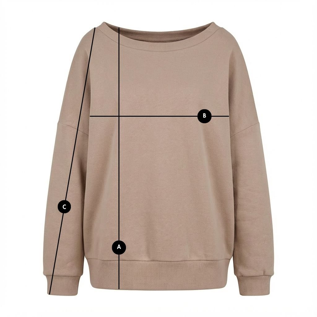 BLUZA OVERSIZE Z SZEROKIM DEKOLTEM 2nd DROP BEŻOWA - MULL packshot