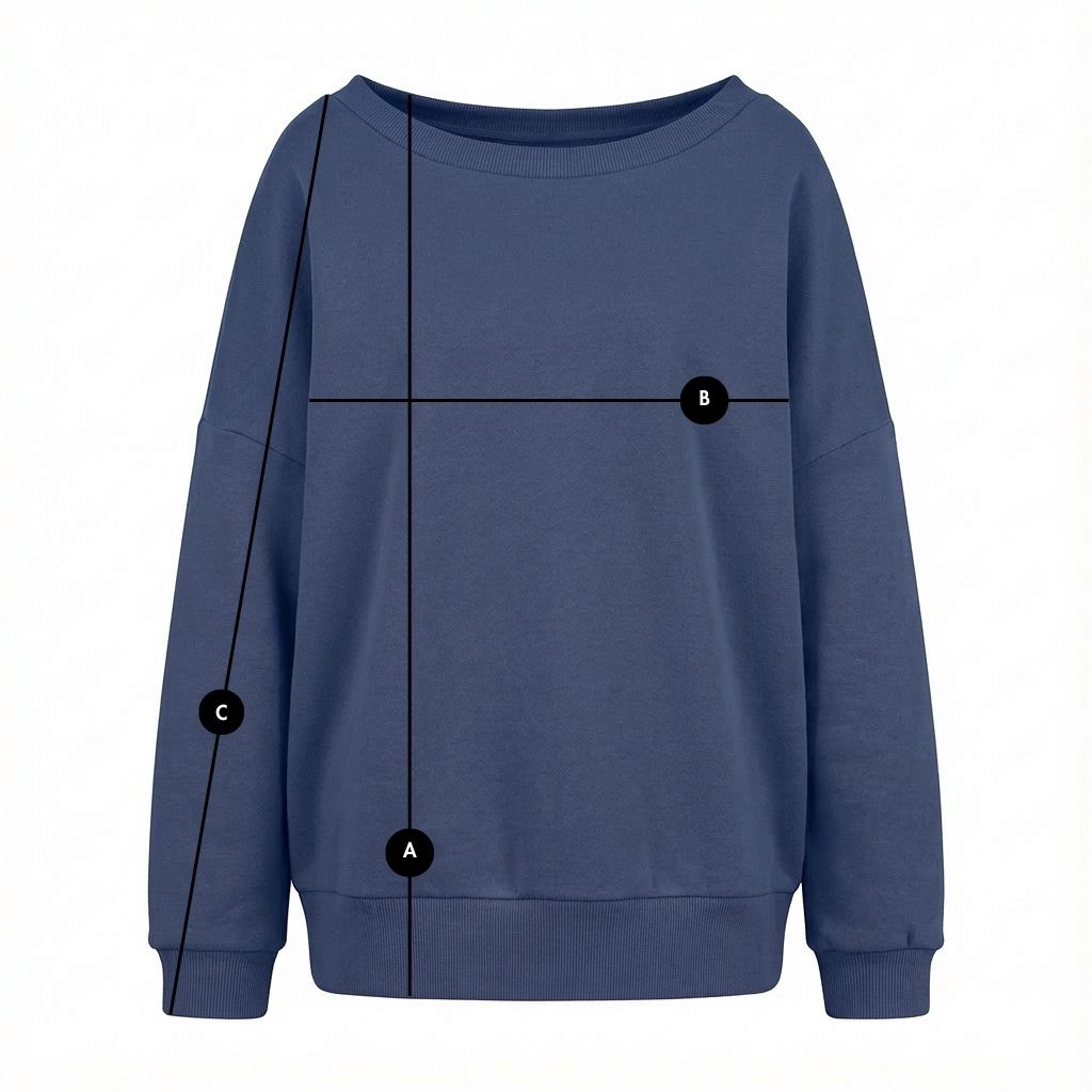 BLUZA OVERSIZE Z SZEROKIM DEKOLTEM GRANATOWA  - MULL packshot