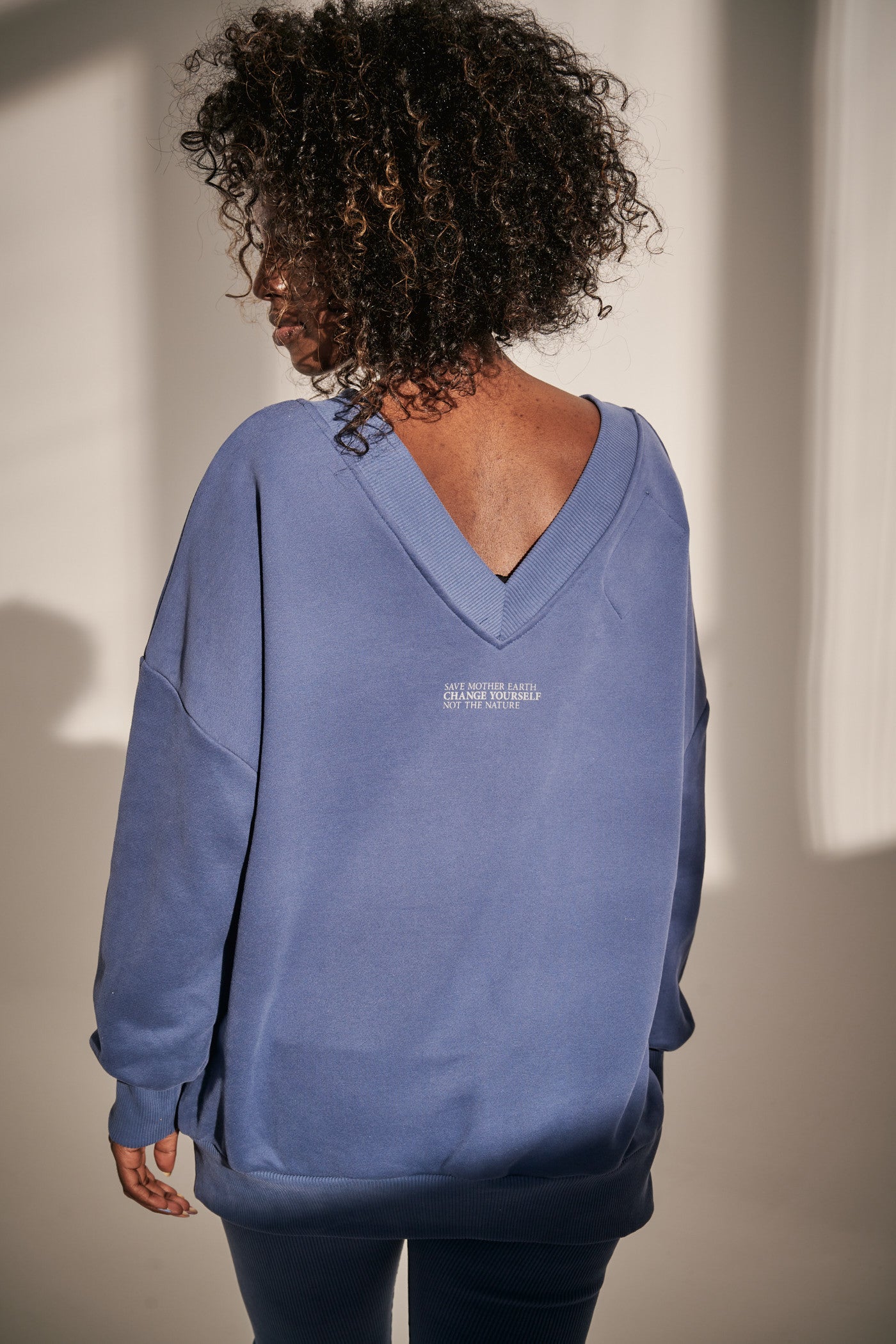 OVERSIZE NECKLINE SWEATSHIRT DARK BLUE - BISCOE