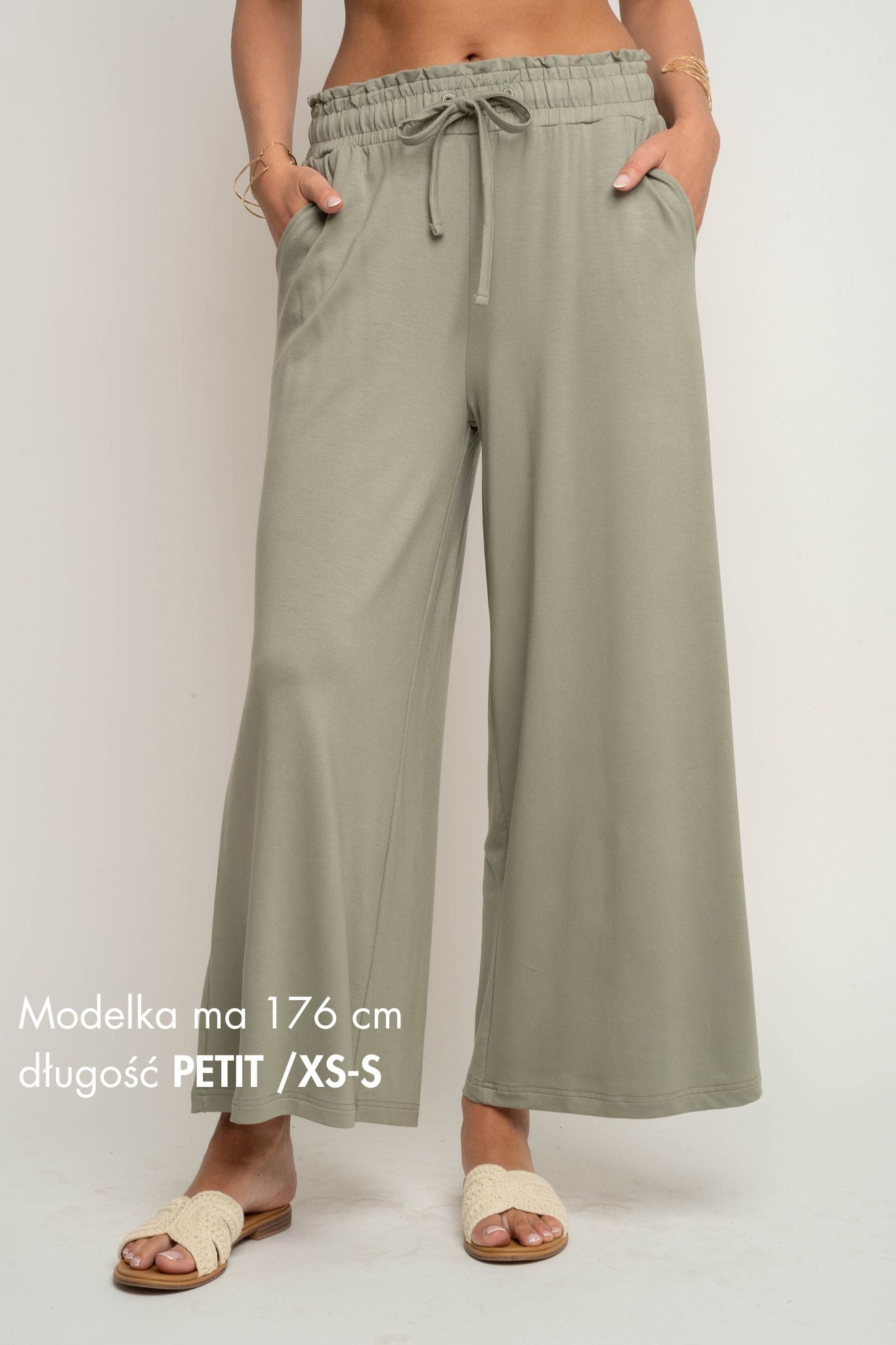 WOMEN'S VISCOSE TROUSERS KHAKI - ELYSIA
