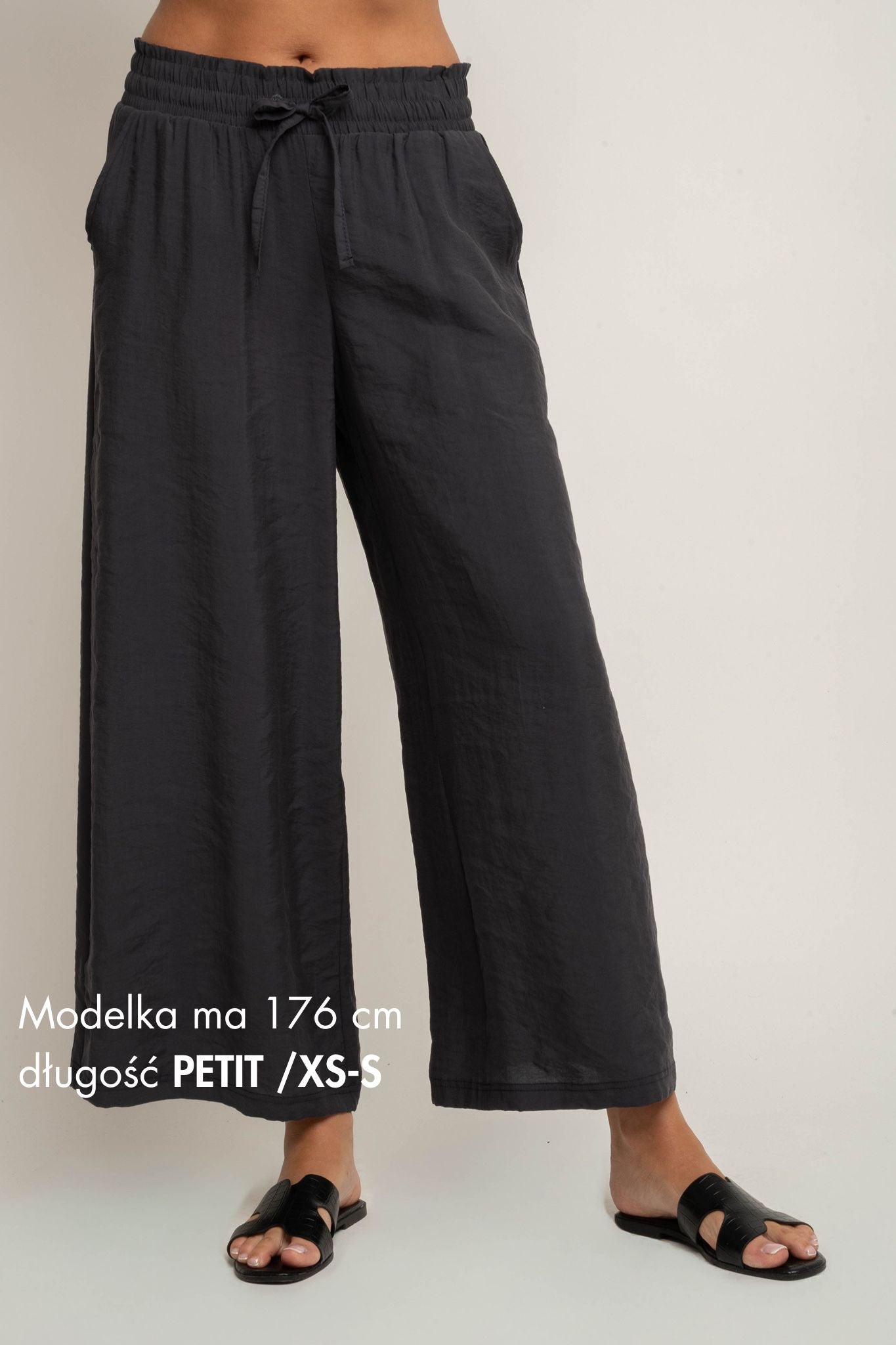 DAMSKIE SPODNIE Z MODALU GRAFITOWE - KYMA