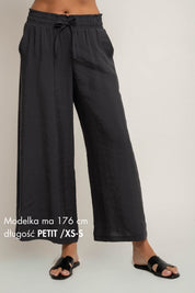 DAMSKIE SPODNIE Z MODALU GRAFITOWE - KYMA