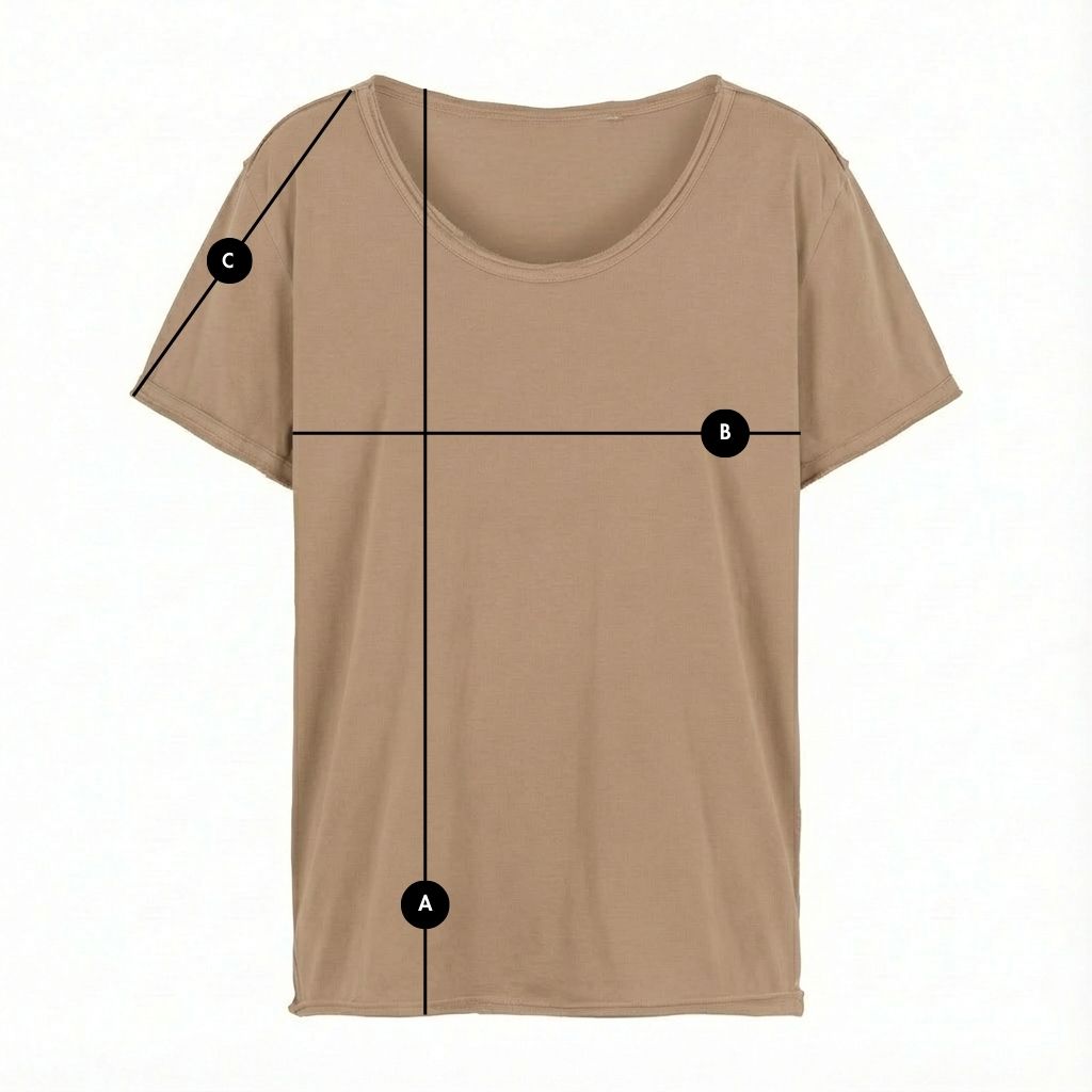 T-SHIRT OVERSIZE Z DELIKATNYM EFEKTEM SPRANIA BEŻOWY - NUSA packshot