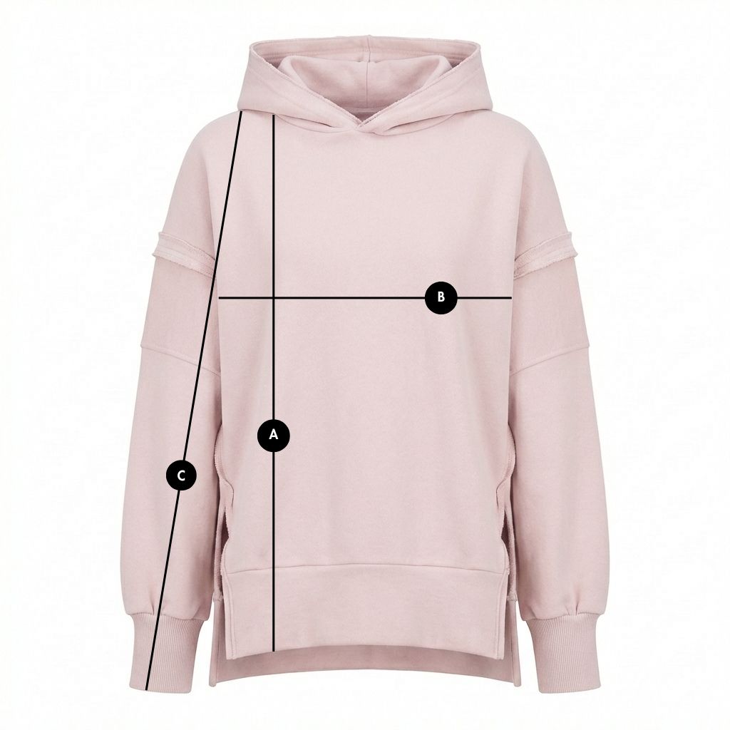 BLUZA OVERSIZE Z KAPTUREM I ROZCIĘCIAMI NA BOKACH JASNORÓŻOWA - HOLA packshot