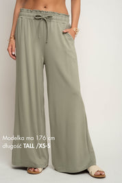 WOMEN'S VISCOSE TROUSERS KHAKI - ELYSIA