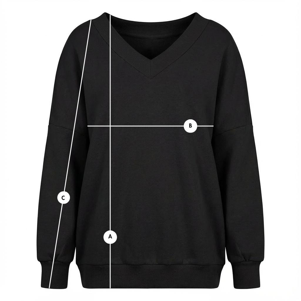 BLUZA Z DEKOLTEM OVERSIZE CZARNA - BISCOE packshot