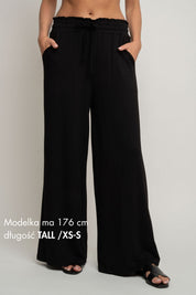 WOMEN'S VISCOSE TROUSERS BLACK - ELYSIA