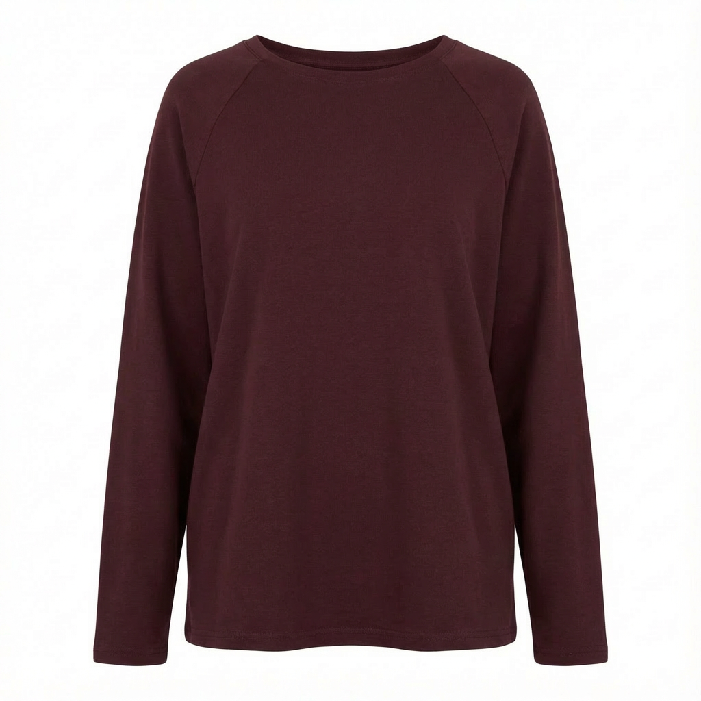 BLUZKA Z DŁUGIM RĘKAWEM BORDOWA - INARI packshot