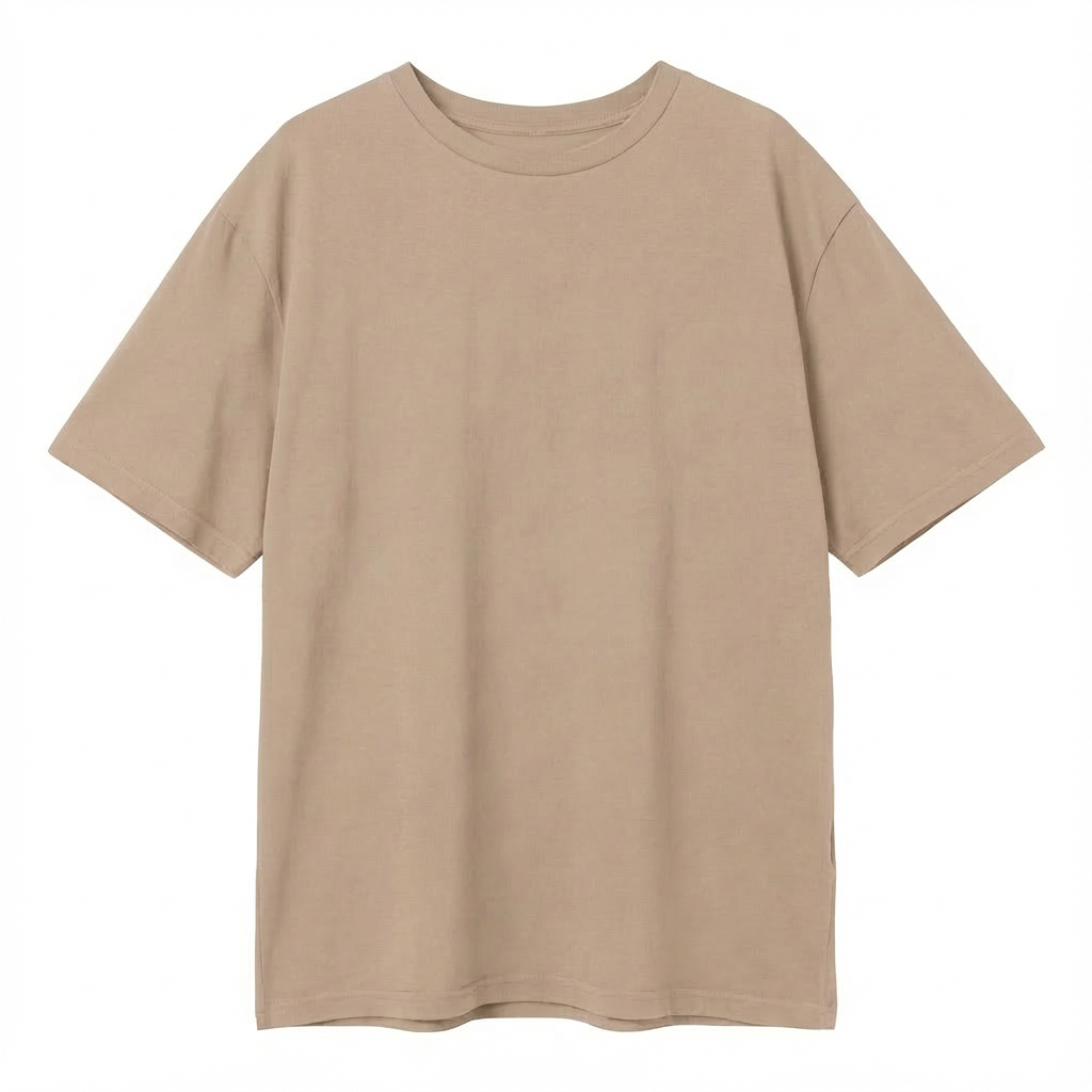 OVERSIZED T-SHIRT WITH A DELICATE WASH EFFECT BEIGE - OYSTER packshot