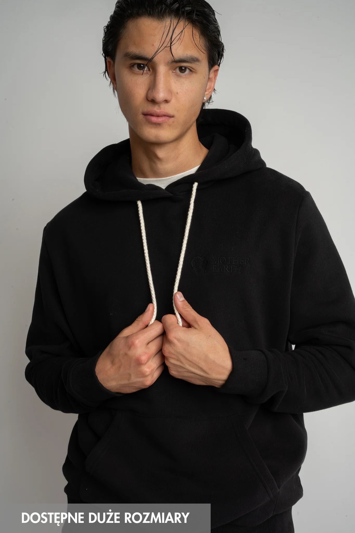 MĘSKA BLUZA Z KAPTUREM CZARNA- ASTON