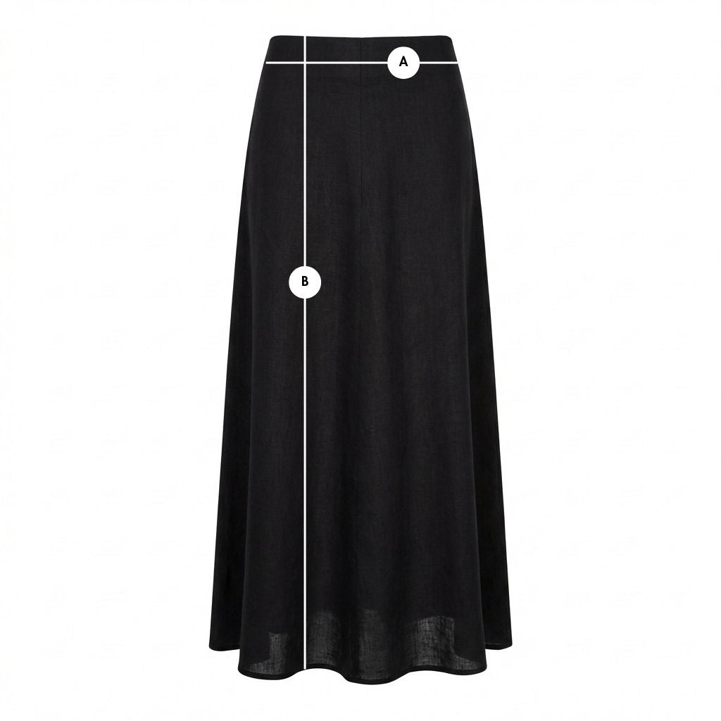 BLACK LINEN SKIRT - KLIO packshot