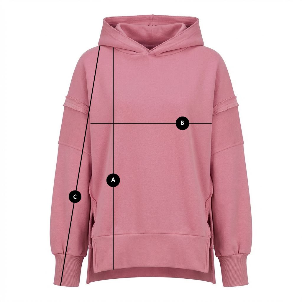 BLUZA OVERSIZE Z KAPTUREM I ROZCIĘCIAMI NA BOKACH FUKSJOWA - HOLA packshot