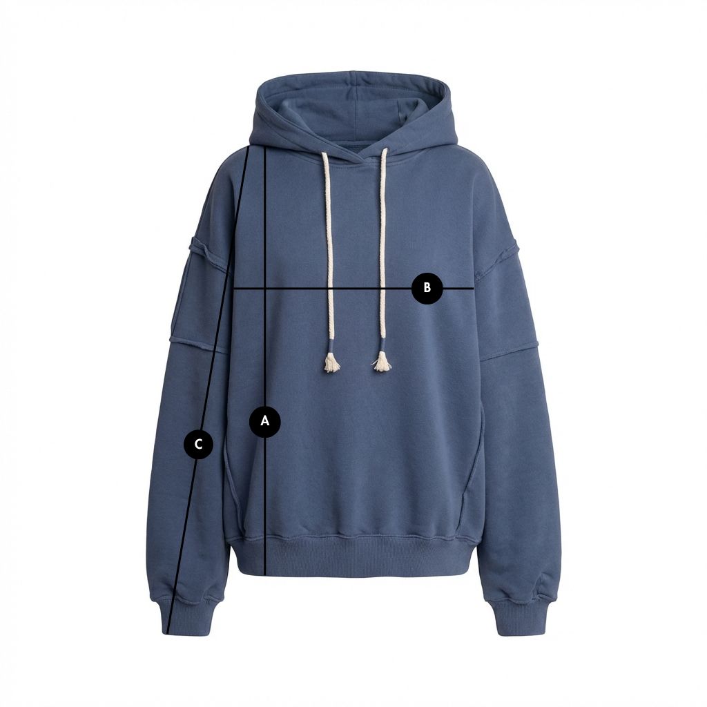 NAVY BLUE OVERSIZED HOODIE - NESCA packshot