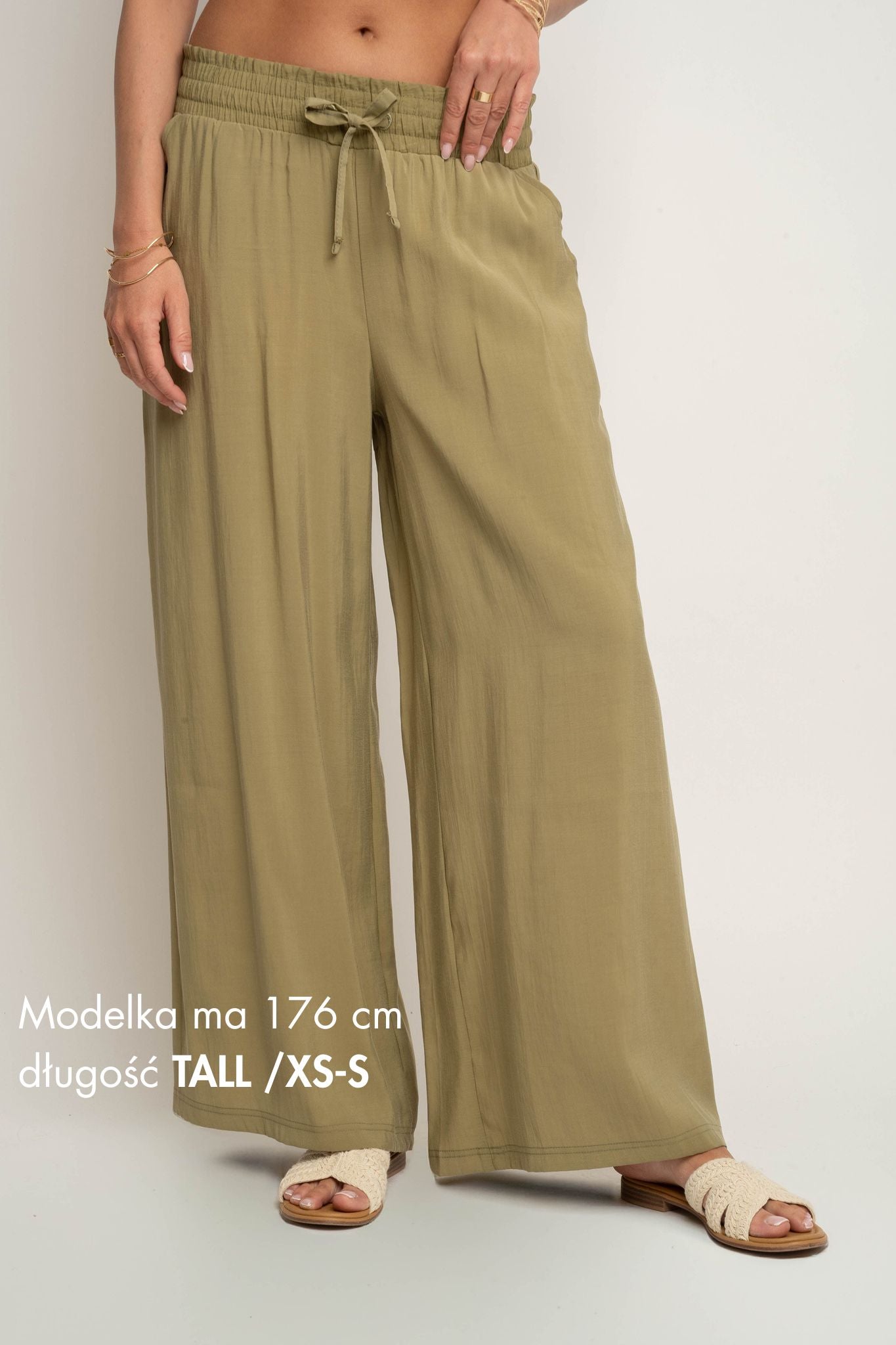 DAMSKIE SPODNIE Z MODALU ZIELONE - KYMA