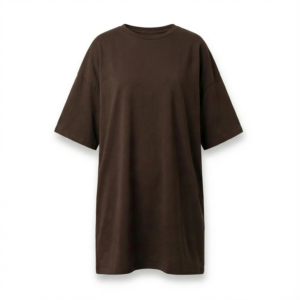 OVERSIZED T-SHIRT WITH A SUBSTANTIAL WASH EFFECT, DARK BROWN - KOMODO packshot