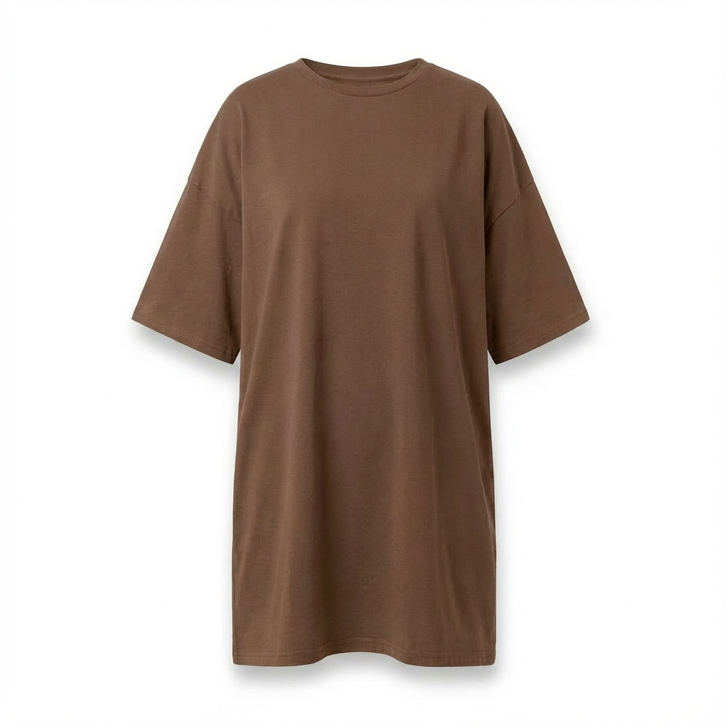 OVERSIZED T-SHIRT WITH A SUBSTANTIAL WASHED EFFECT BROWN - KOMODO packshot