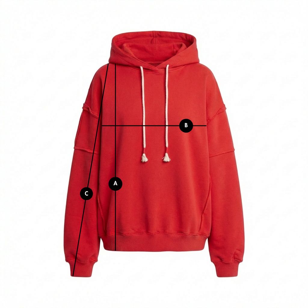RED OVERSIZED HOODIE - NESCA packshot