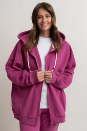 BLUZA Z KAPTUREM ROZPINANA 2nd DROP RÓŻOWA - NIKO