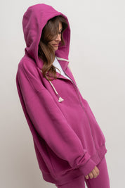 BLUZA Z KAPTUREM ROZPINANA 2nd DROP RÓŻOWA - NIKO