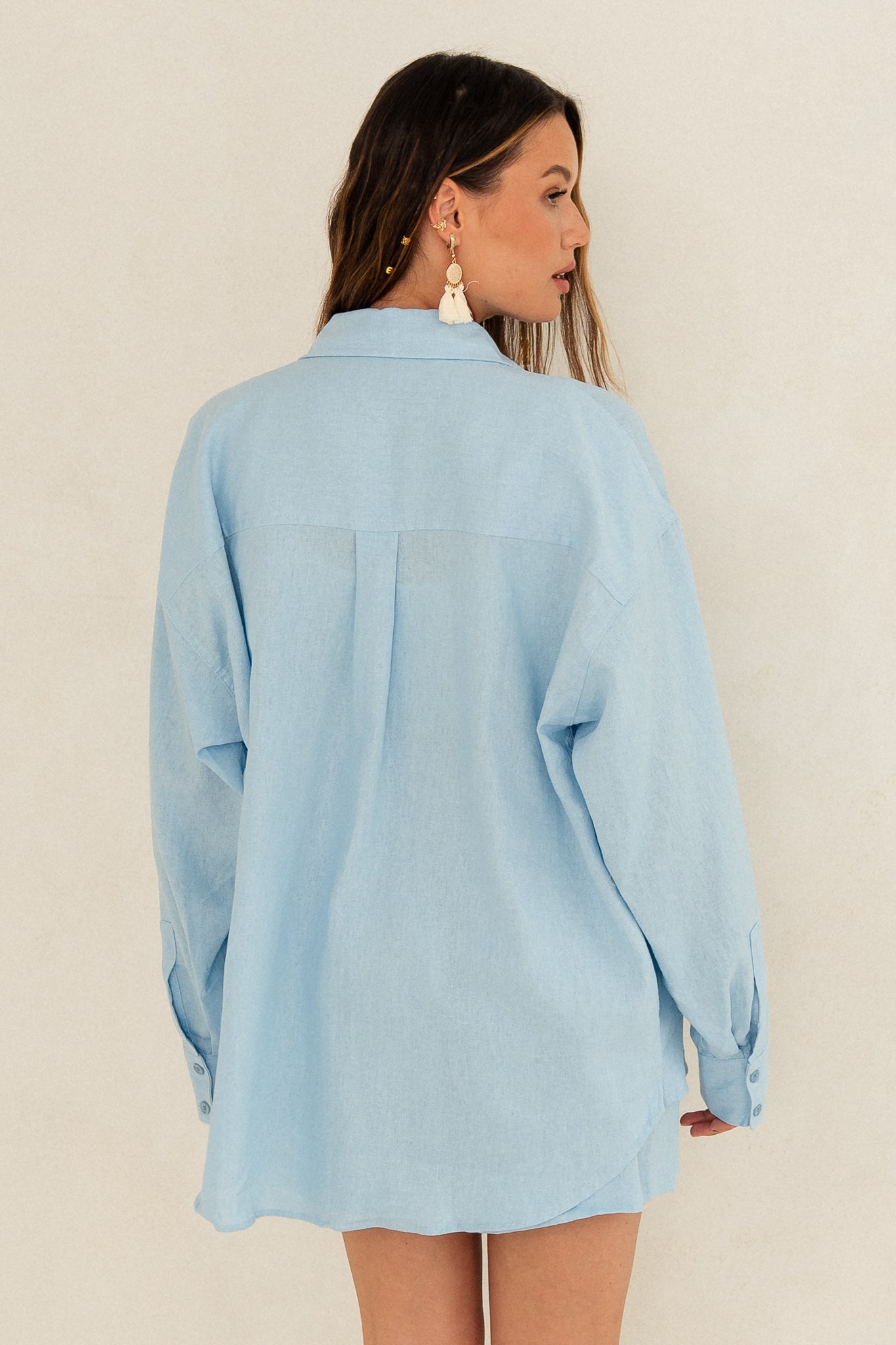 BLUE LINEN SHIRT - DOKOS