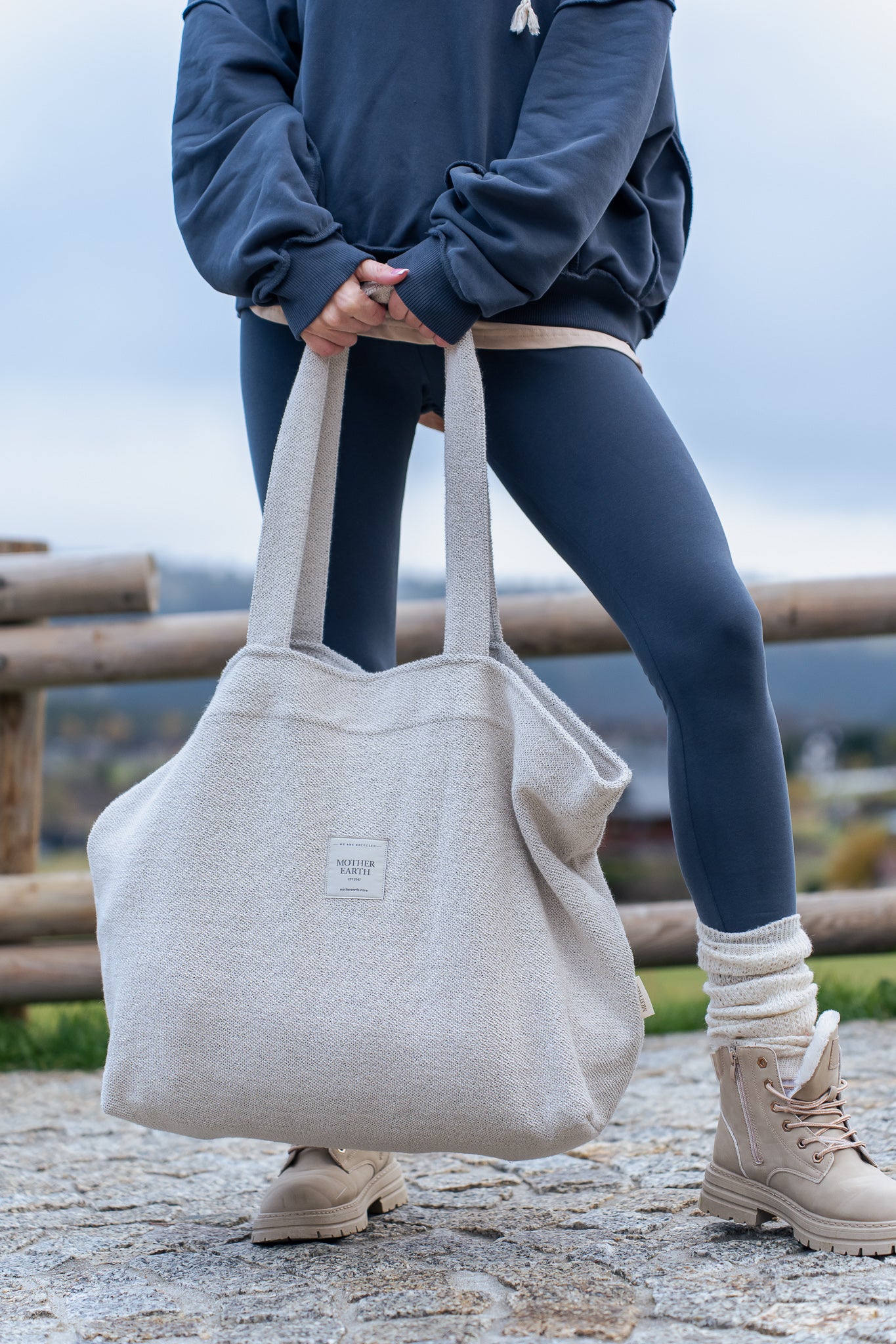 TORBA TYPU SHOPPER  BAG ECRU- ADALAR