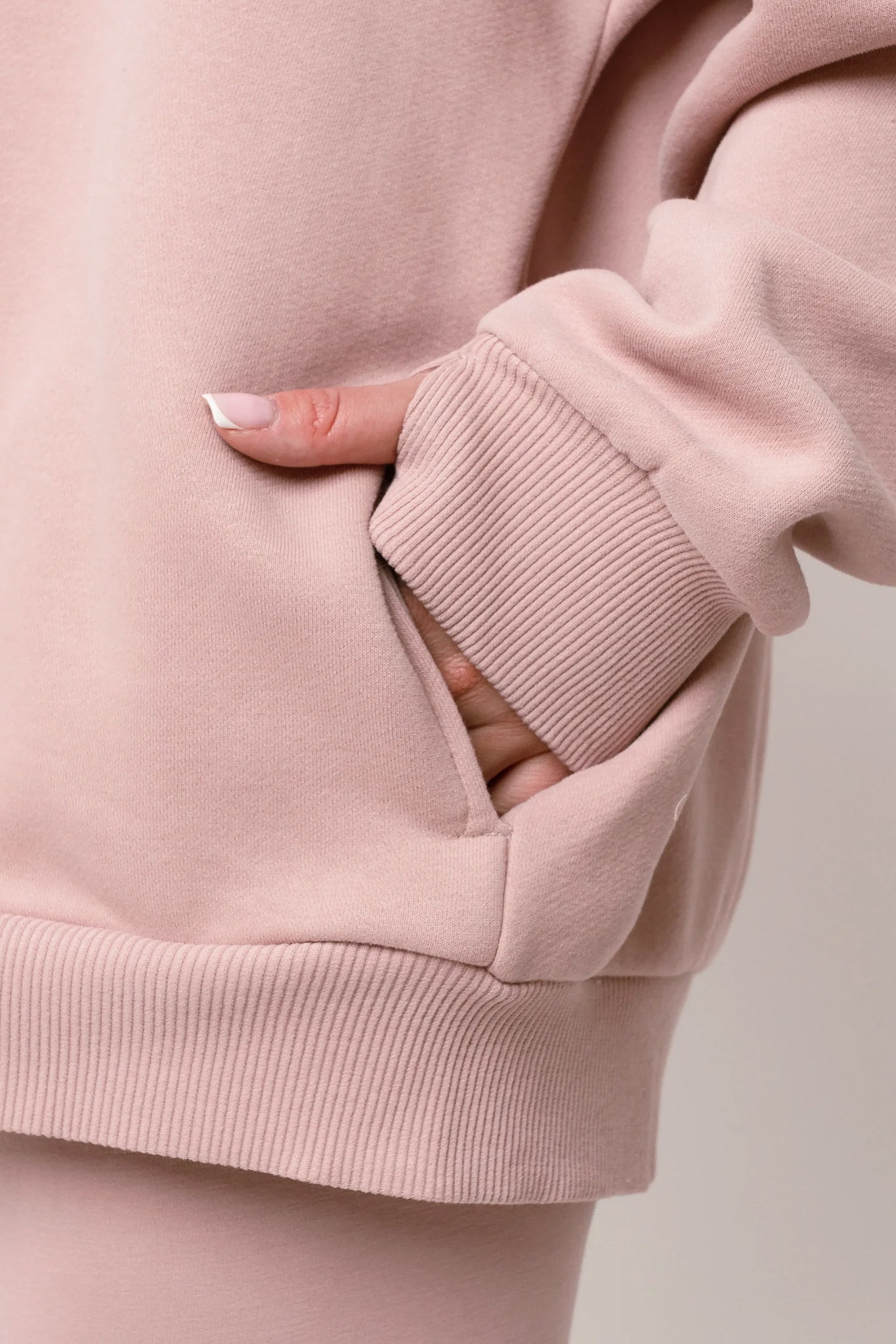 BLUZA Z KAPTUREM ROZPINANA 2nd DROP JASNORÓŻOWA - NIKO