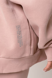 BLUZA Z KAPTUREM ROZPINANA JASNORÓŻOWA - NIKO