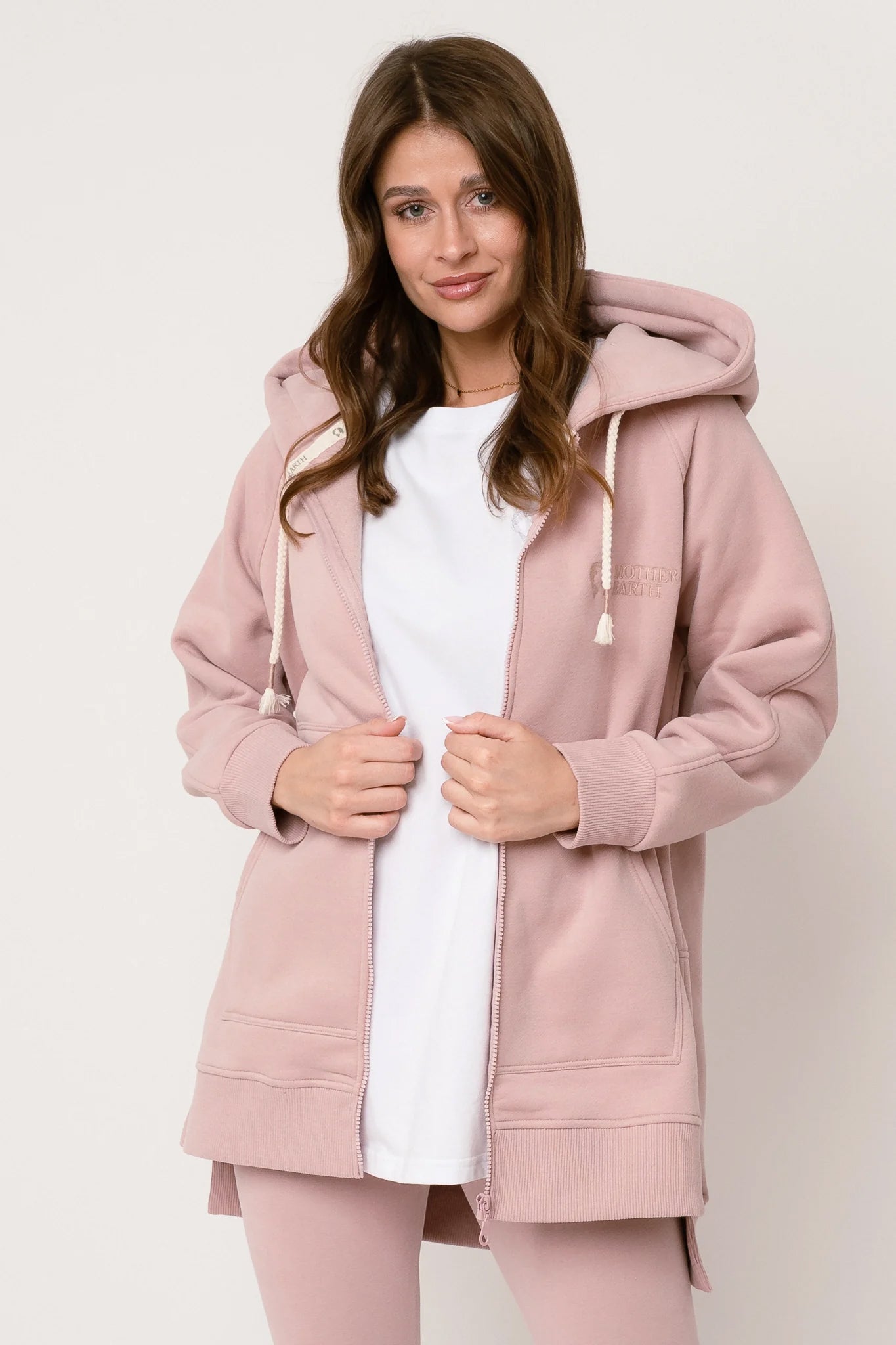 BLUZA Z KAPTUREM OVERSIZE 2nd DROP JASNORÓŻOWA - ESMERALDA