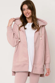 BLUZA Z KAPTUREM OVERSIZE 2nd DROP JASNORÓŻOWA - ESMERALDA