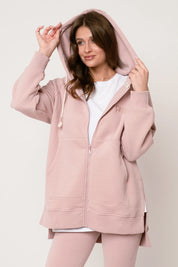 BLUZA Z KAPTUREM OVERSIZE 2nd DROP JASNORÓŻOWA - ESMERALDA