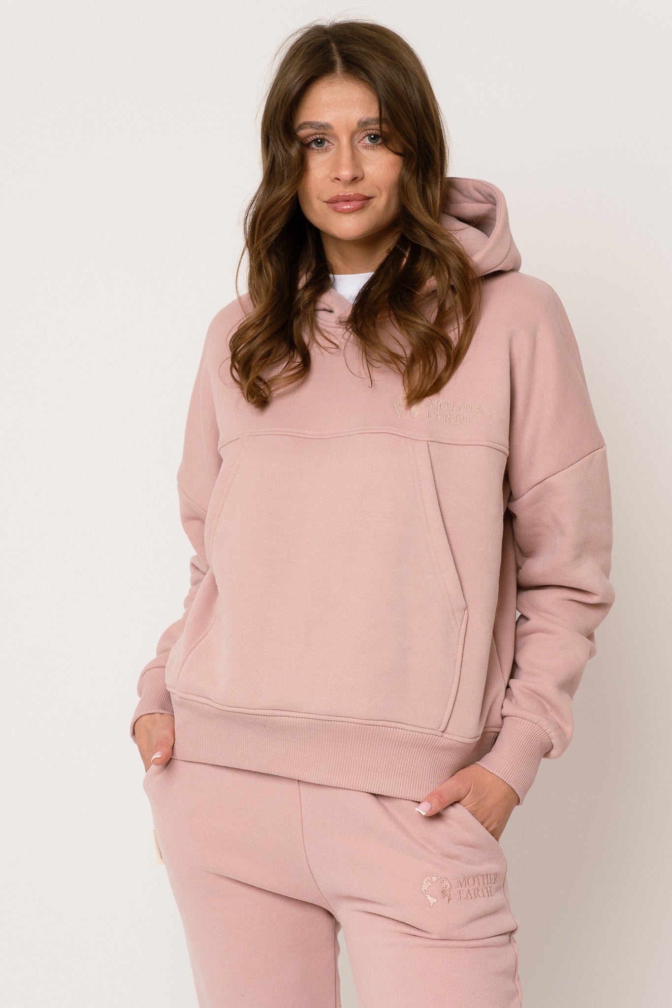 BLUZA Z KAPTUREM JASNORÓŻOWA - MURIA