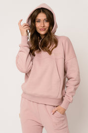 BLUZA Z KAPTUREM JASNORÓŻOWA - MURIA