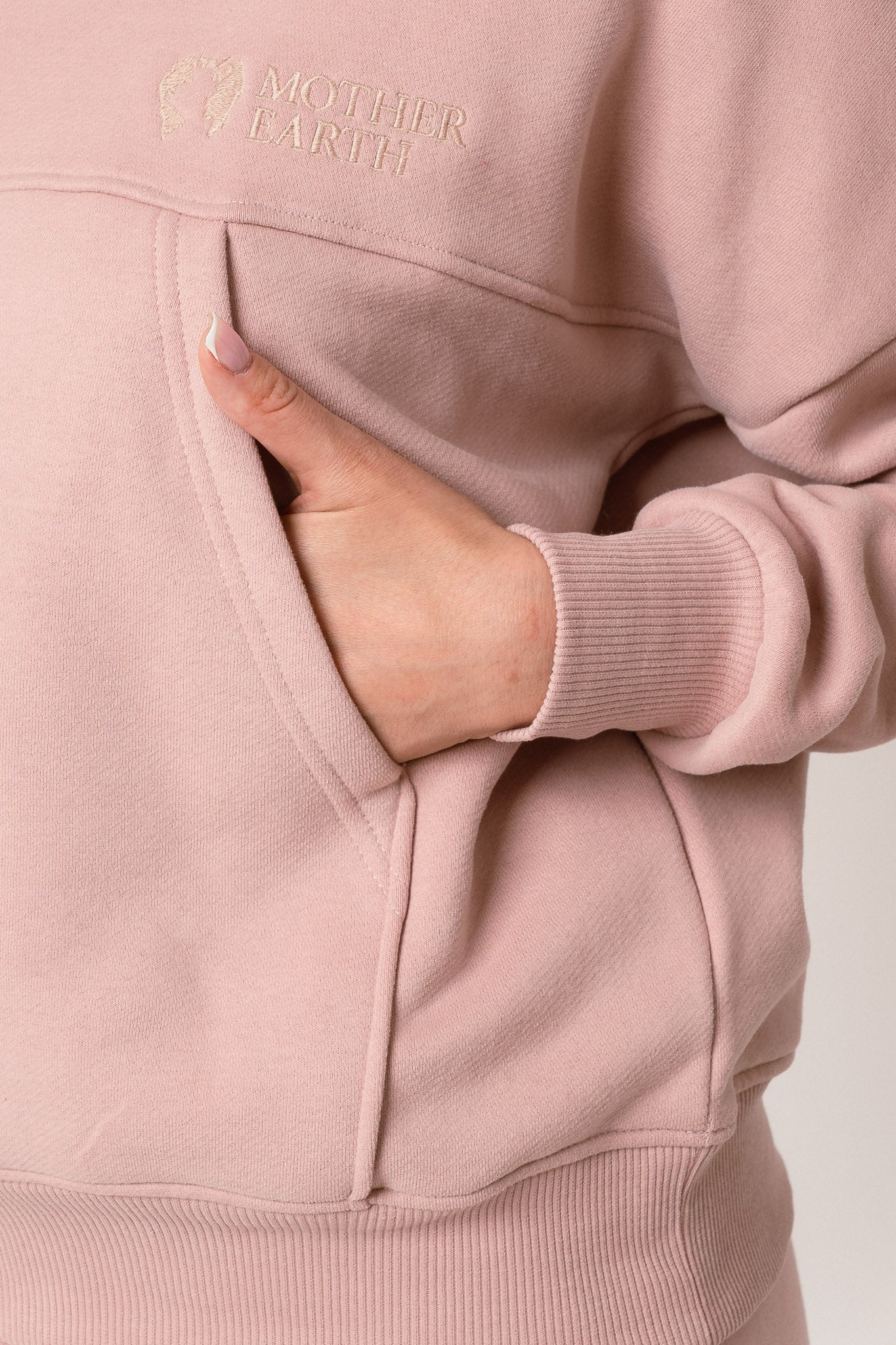 BLUZA Z KAPTUREM JASNORÓŻOWA - MURIA