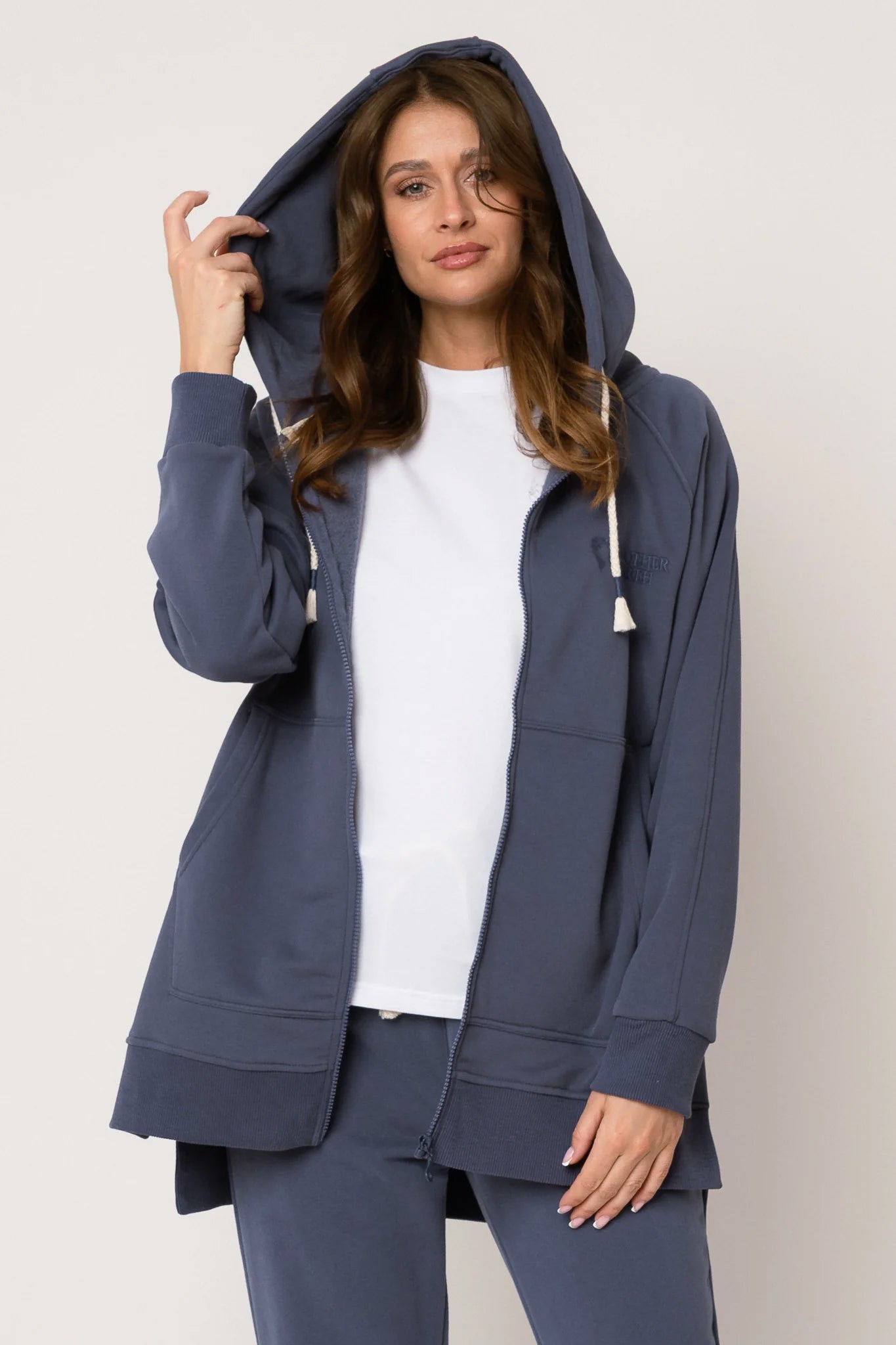 BLUZA Z KAPTUREM OVERSIZE 2nd DROP GRANATOWA - ESMERALDA