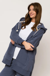 BLUZA Z KAPTUREM OVERSIZE 2nd DROP GRANATOWA - ESMERALDA