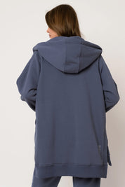BLUZA Z KAPTUREM OVERSIZE 2nd DROP GRANATOWA - ESMERALDA