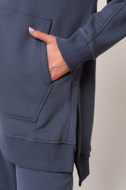 BLUZA Z KAPTUREM OVERSIZE 2nd DROP GRANATOWA - ESMERALDA