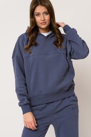 BLUZA Z KAPTUREM GRANATOWA - MURIA