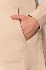 BLUZA Z KAPTUREM OVERSIZE BEŻOWA - ESMERALDA