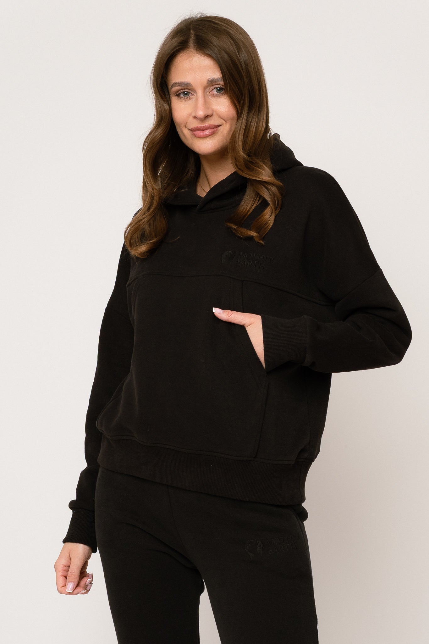 BLUZA Z KAPTUREM CZARNA - MURIA
