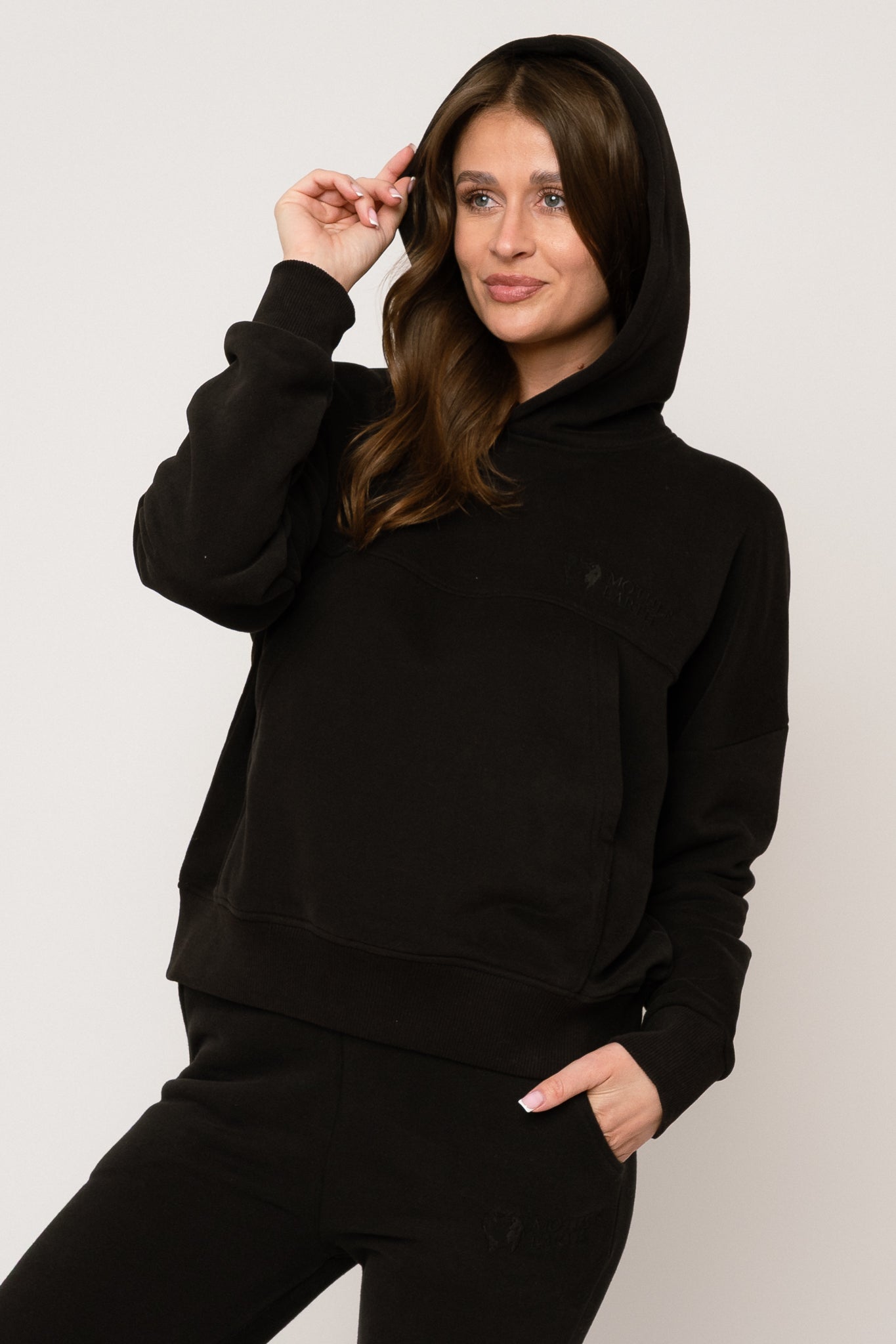 BLUZA Z KAPTUREM CZARNA - MURIA