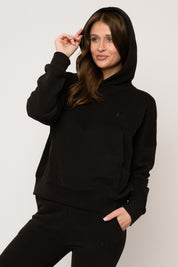 BLUZA Z KAPTUREM CZARNA - MURIA